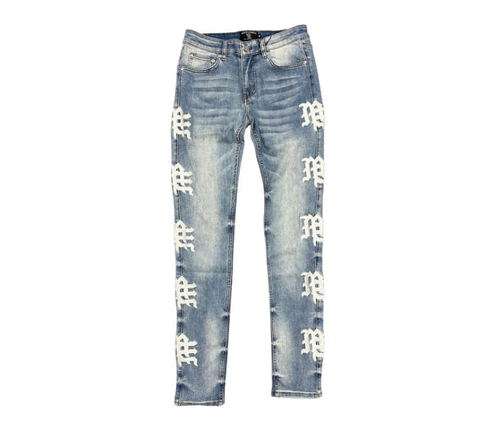 Mixed Emotion Monogram Blue Denim