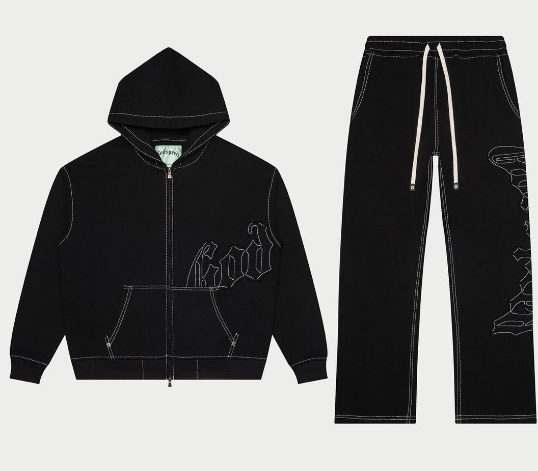 Godspeed Stitched Black Logo Sweatsuit