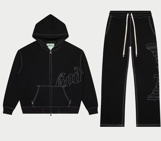 Godspeed Stitched Black Logo Sweatsuit