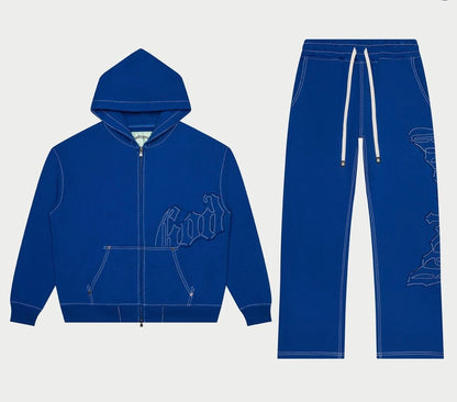 Godspeed Stitched Blue Logo Sweatsuit