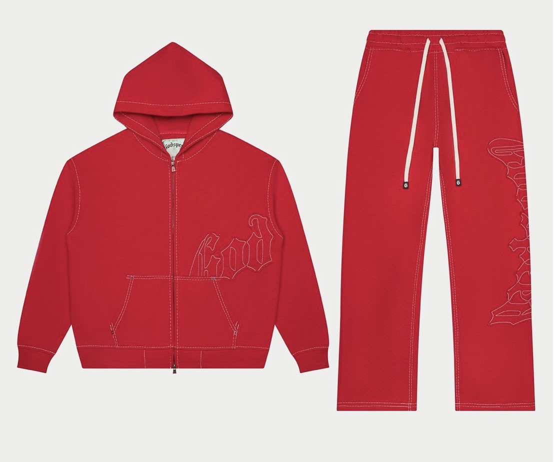 Godspeed Stitched Red Logo Sweatsuit