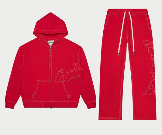 Godspeed Stitched Red Logo Sweatsuit