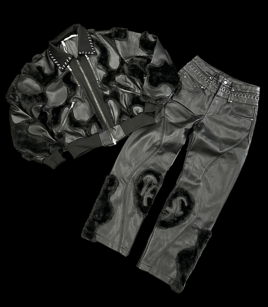 Hideout Faux Fur Leather Suit