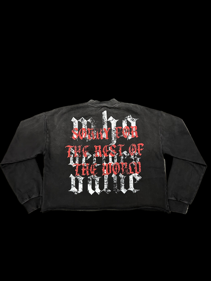 Rare Peace Rhinestone Crew Neck