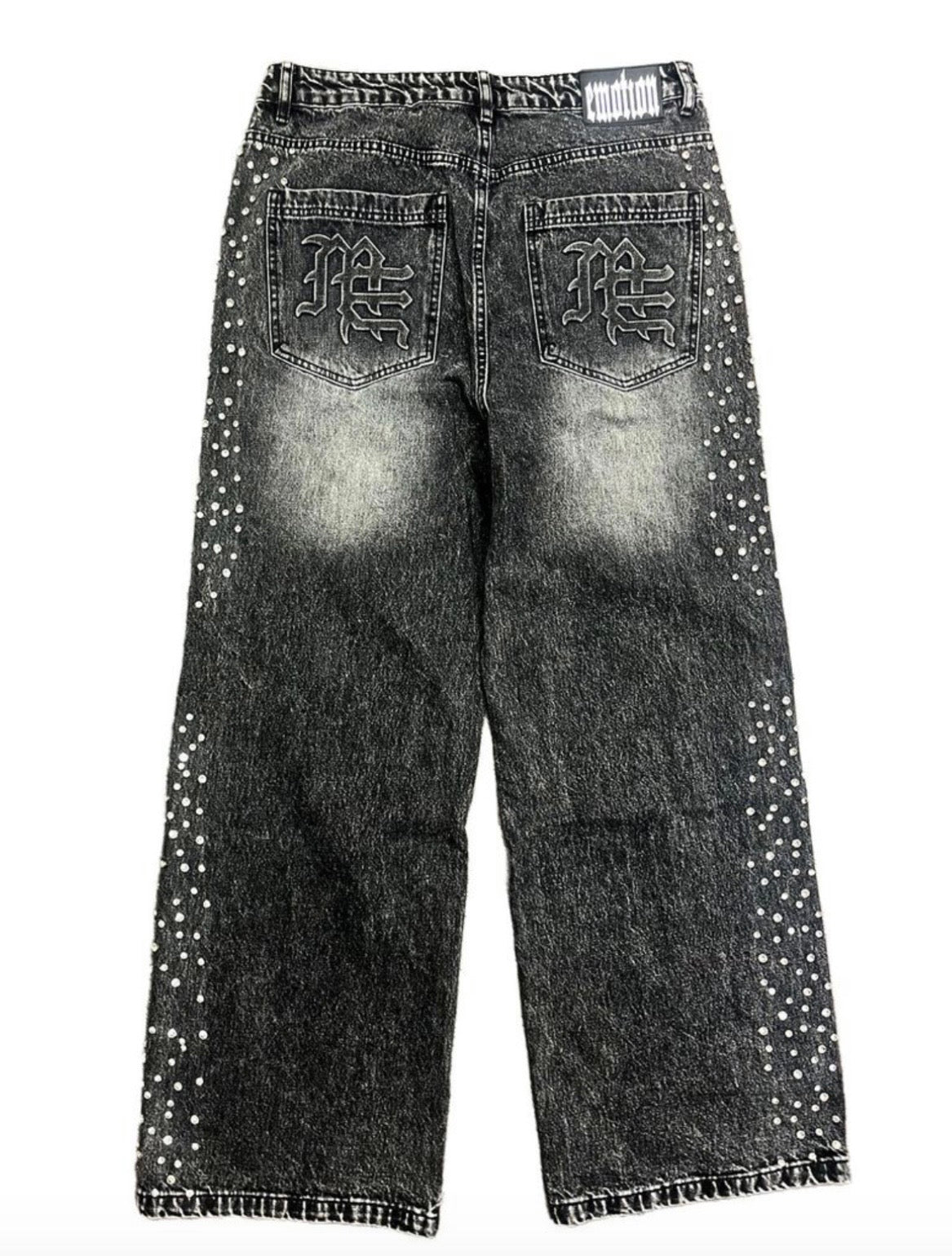 Mixed Emotion Grey Stone Baggy Jeans