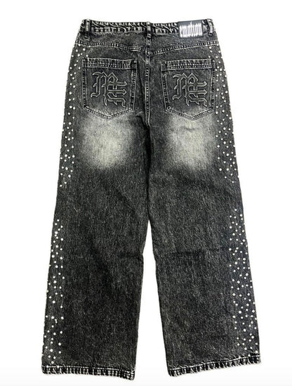 Mixed Emotion Grey Stone Baggy Jeans