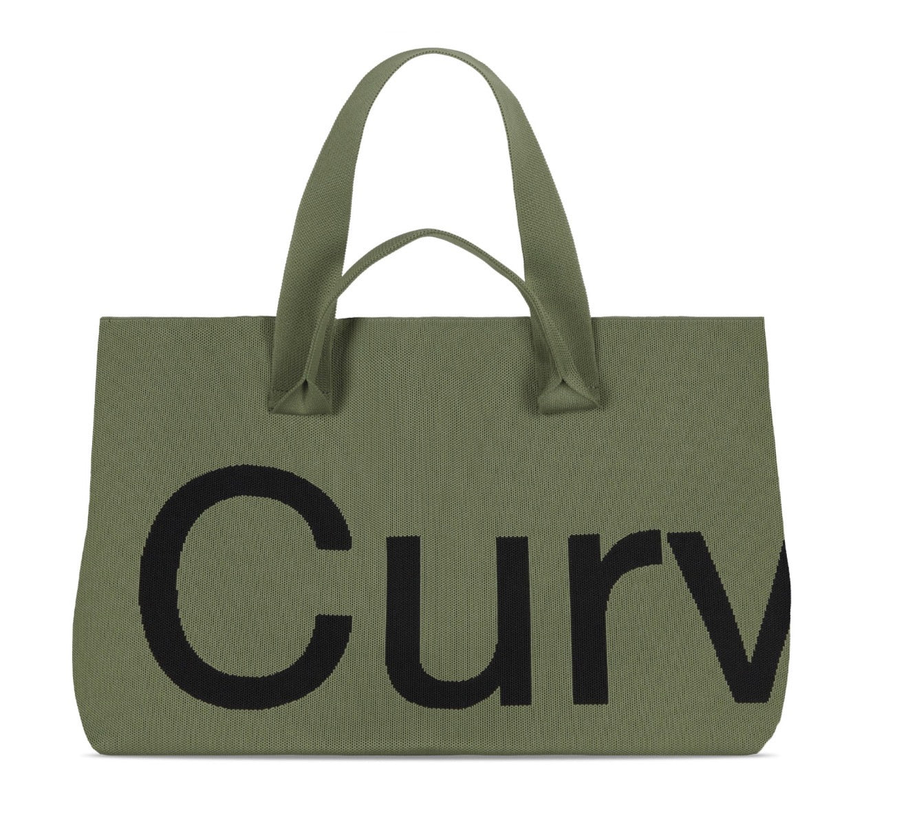 Curve Knit Olive/Lime Two Tone Tote Bag