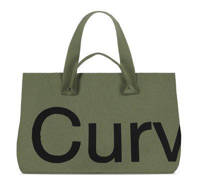 Curve Knit Olive/Lime Two Tone Tote Bag