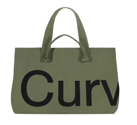 Curve Knit Olive/Lime Two Tone Tote Bag