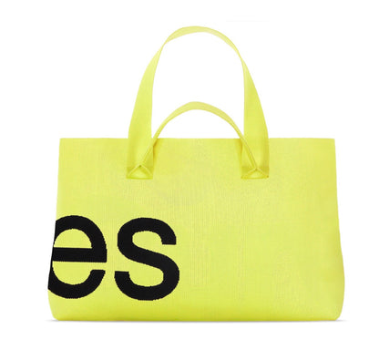 Curve Knit Olive/Lime Two Tone Tote Bag