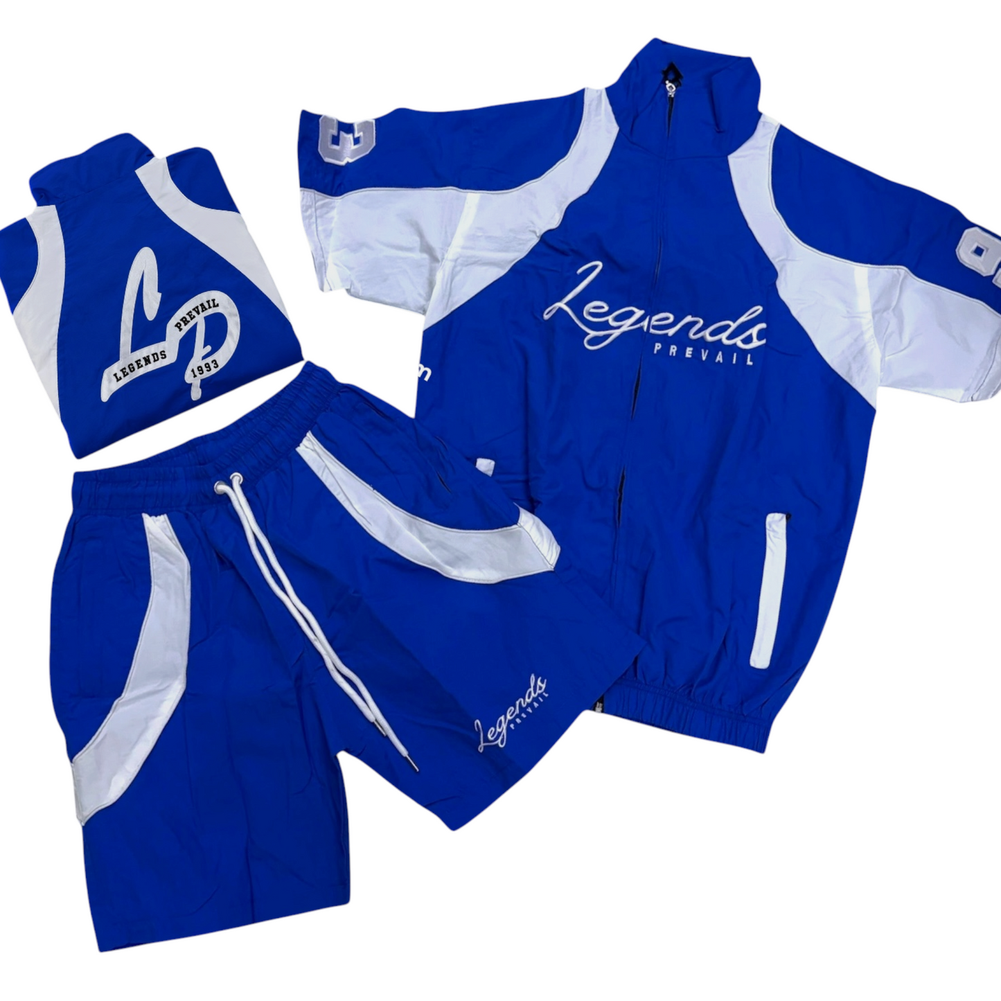 Lp Blue White Crinkle Short Set