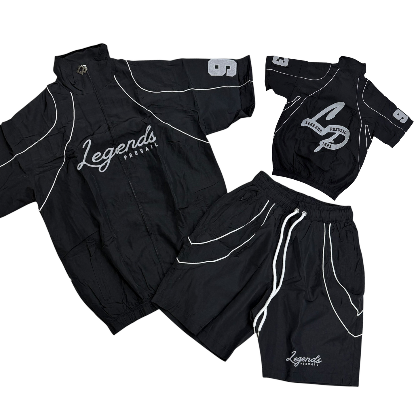 Lp Black Crinkle Short Set