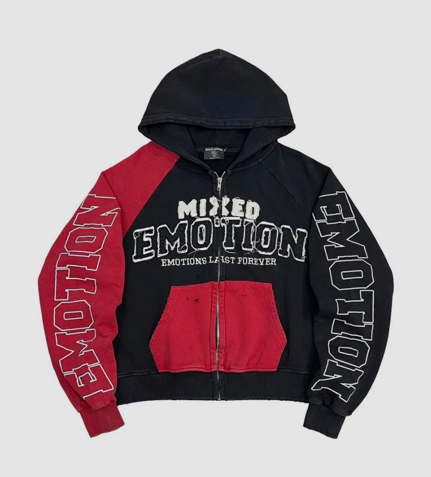 Mixed Emotion Red Split Decisions Hoodie