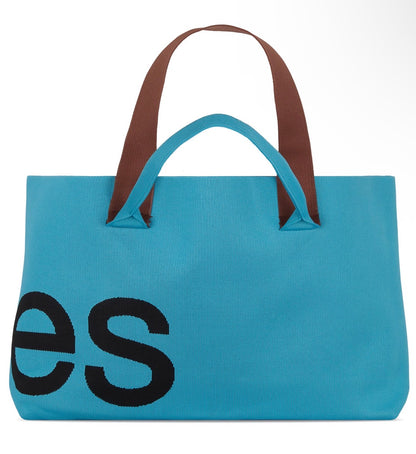 Curve Knit Tote Bag (Cerulean)