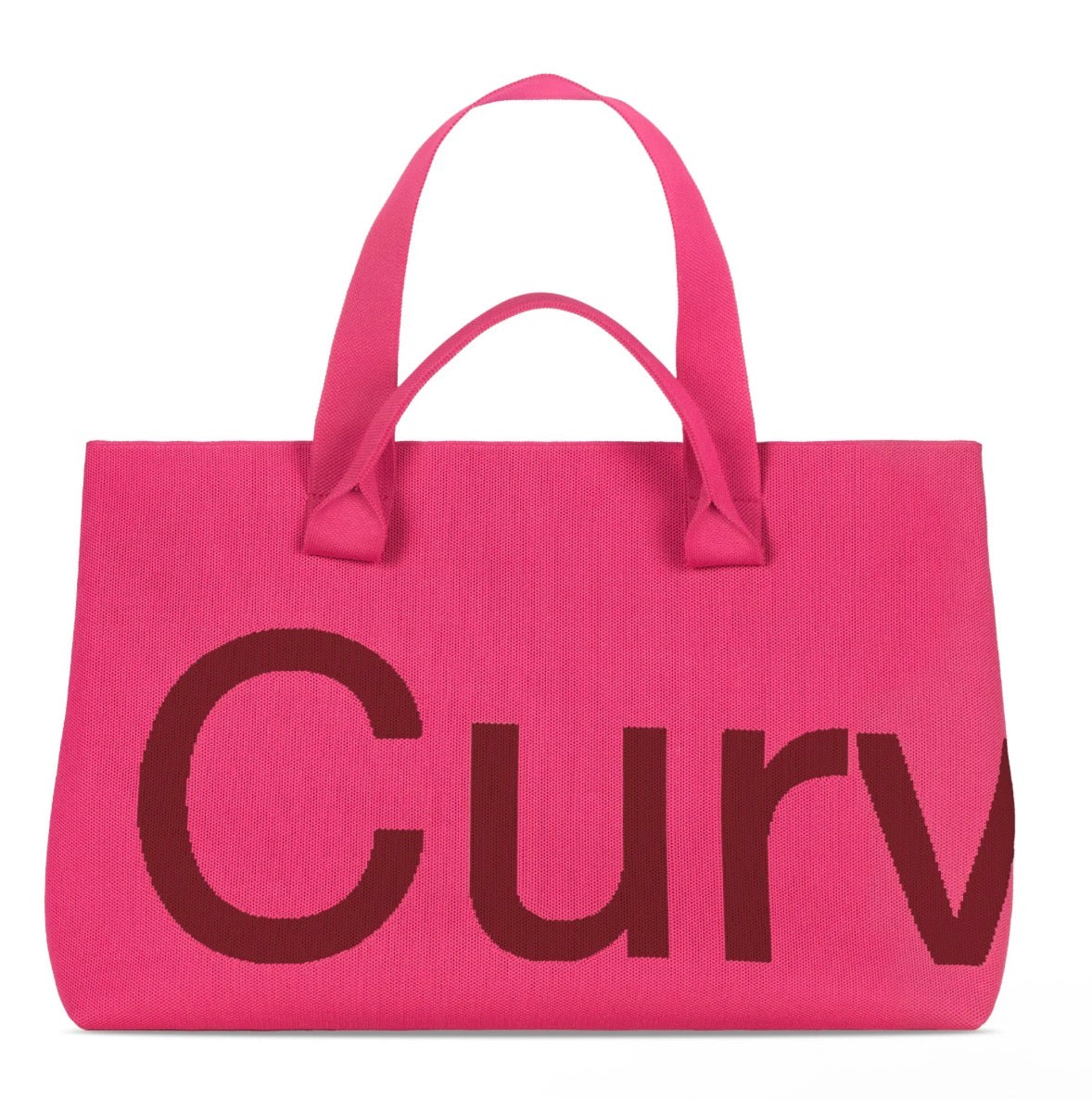 Curves Two Tone Knit Tote Bag (Merlot/Rose)