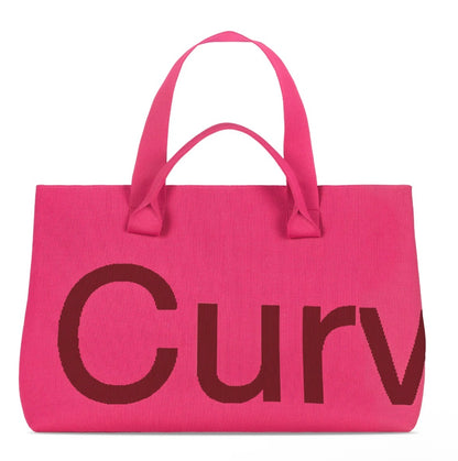 Curves Two Tone Knit Tote Bag (Merlot/Rose)