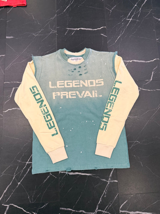 Legends Prevail Green/Cream Twofer Crew