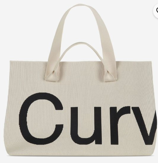 Curve Knit Dark Grey/Light Grey Two Tone Tote Bag