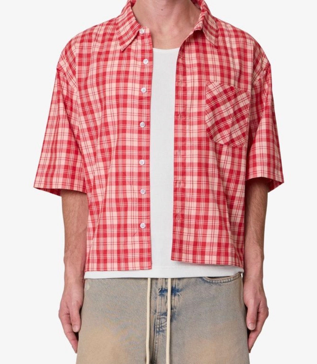 Crop Red Flannel Shirt