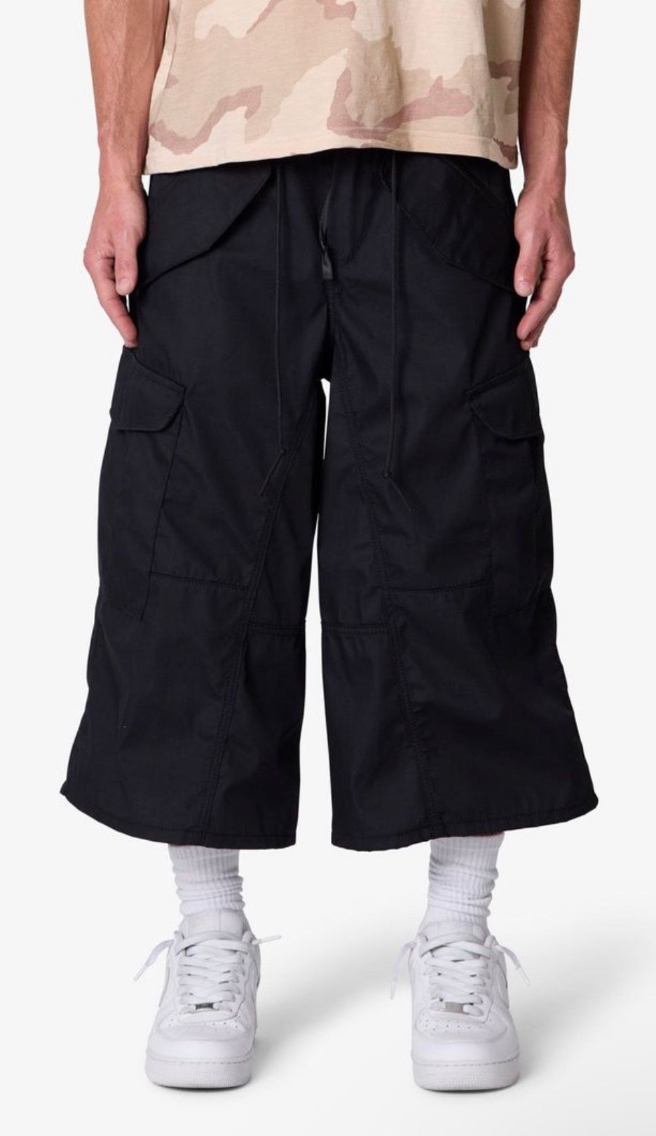 Extra Long Nylon Cargo Shorts