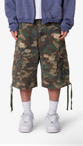 Distressed Baggy Camo Cargo Shorts