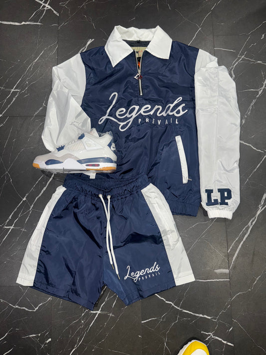 Legends Prevail Windbreaker Set Navy/White