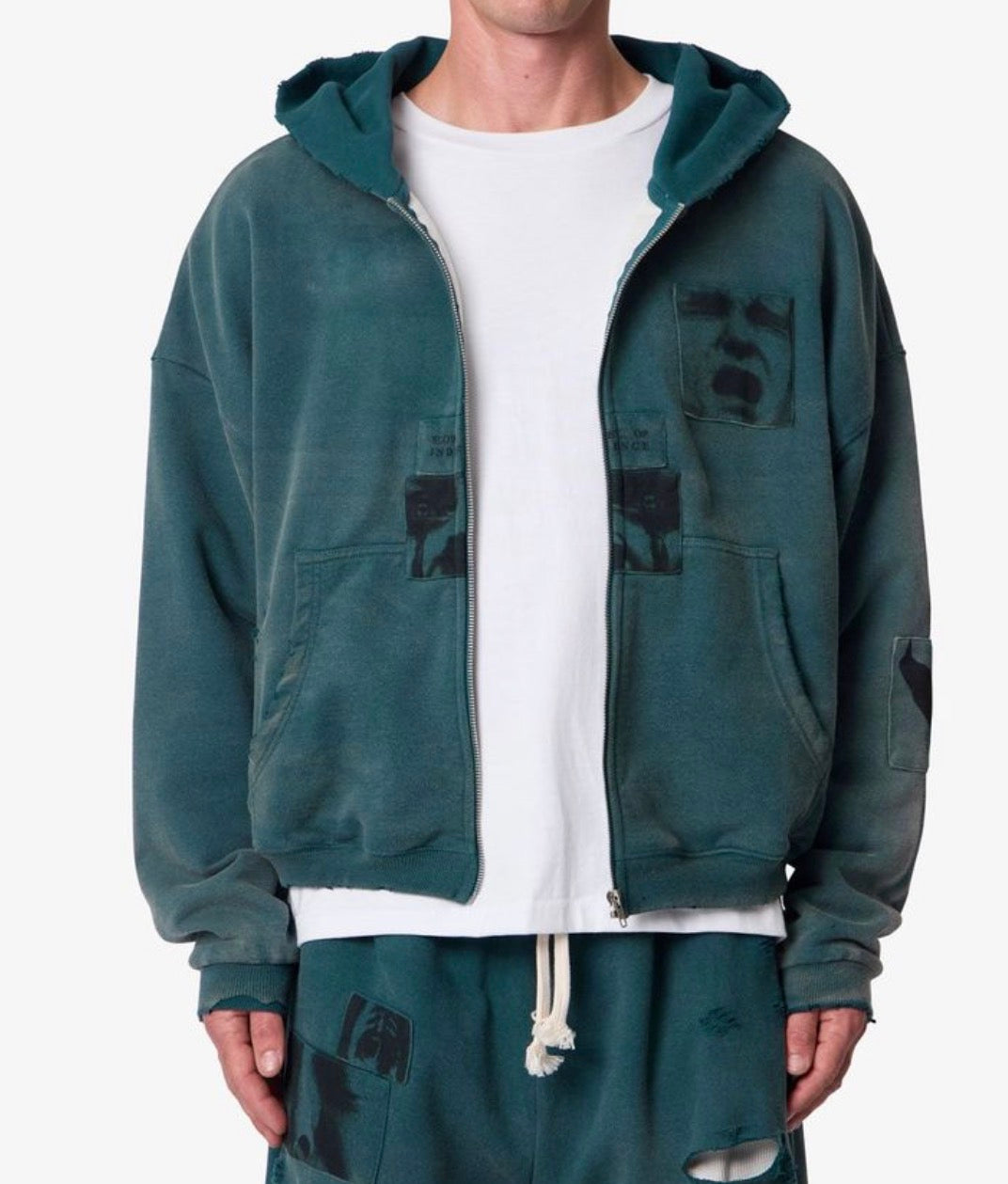 Thermal Lined Green Zip Hoodie