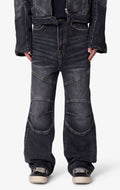 Paneled Black Denim Jeans