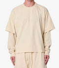 Layered Thermal & Cargo Sweatpants Off White Set