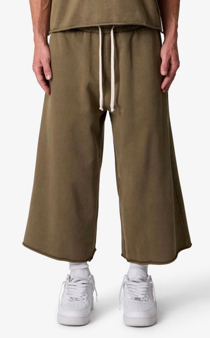 Layered Thermal & Sweat Shorts Olive Set
