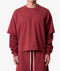 Layered Thermal & Sweat Shorts Maroon Set