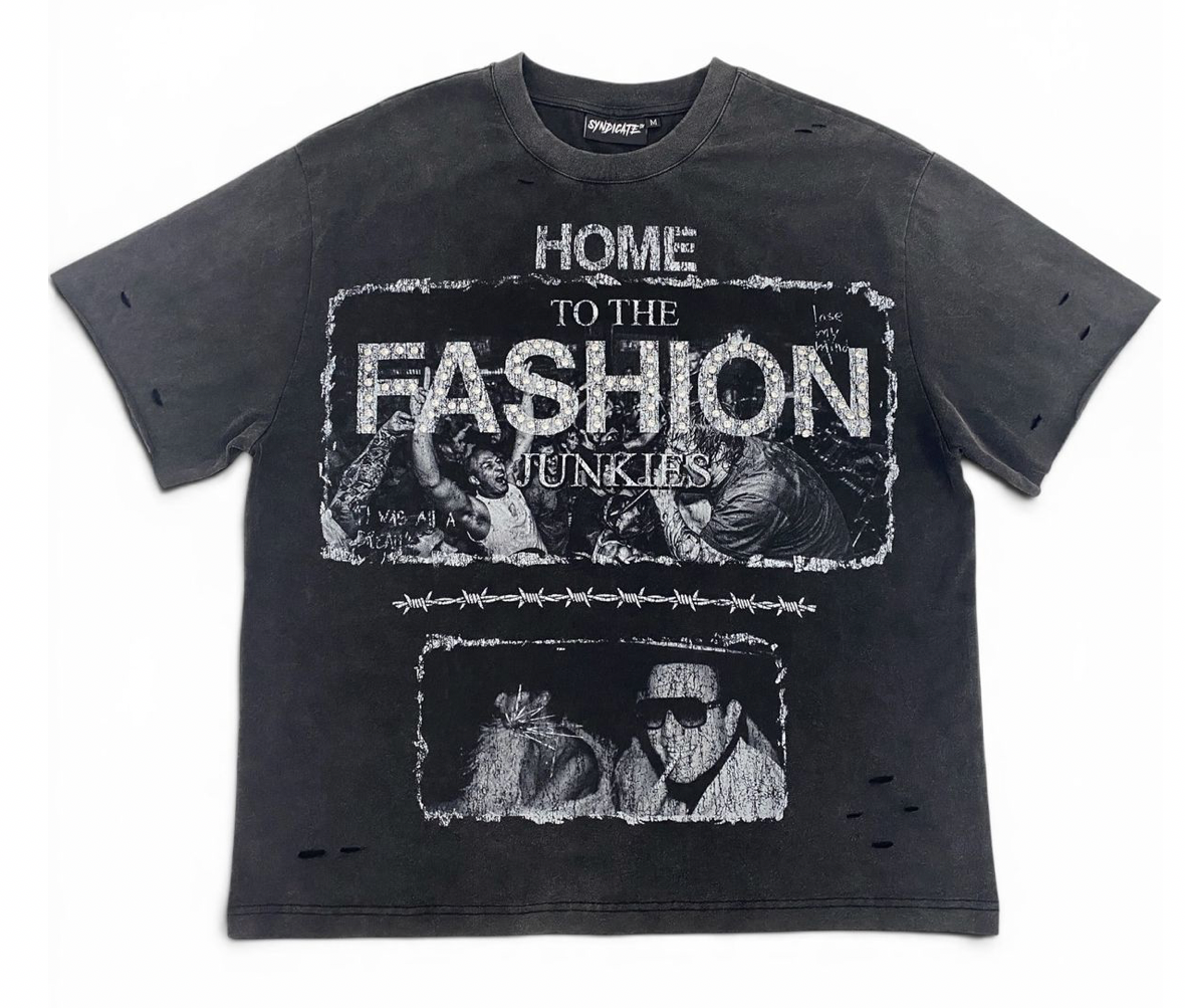 Fashion Black Wash Tee