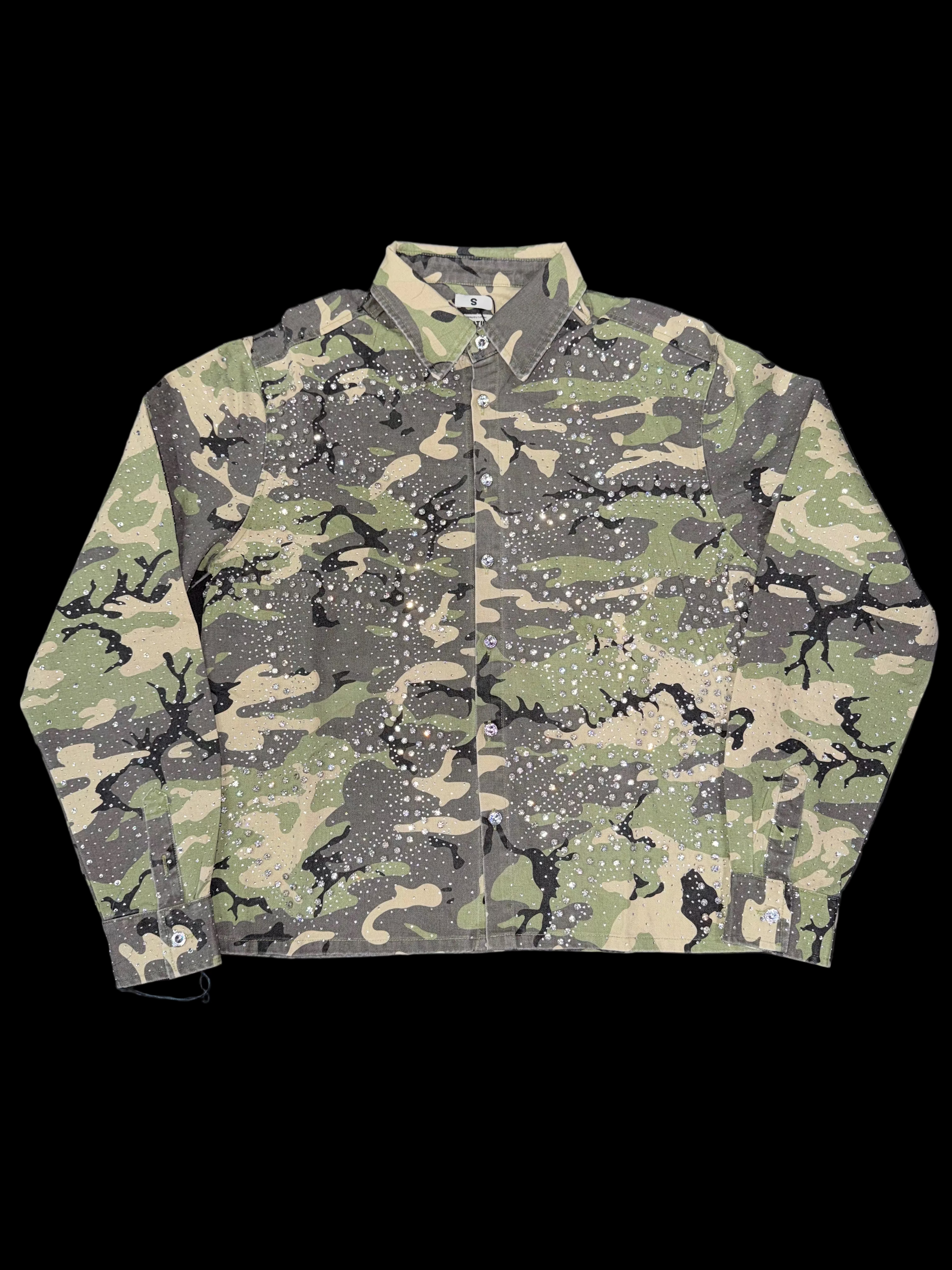 Camo Rhinestone Flannel