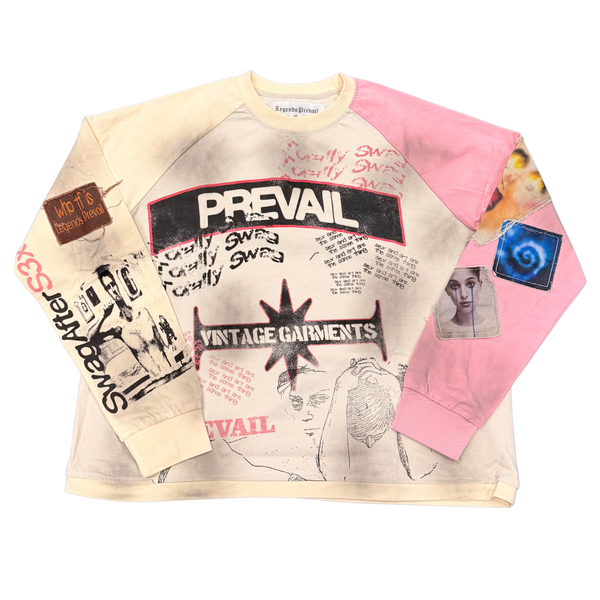 Legends prevail swag cream & pink Color Block  Longsleeve